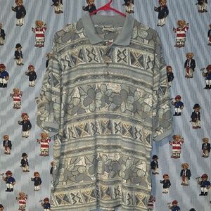 Vintage 90s Bugle Boy XXL All Over Print Shirt Surf Beach Hawaian Floral Print